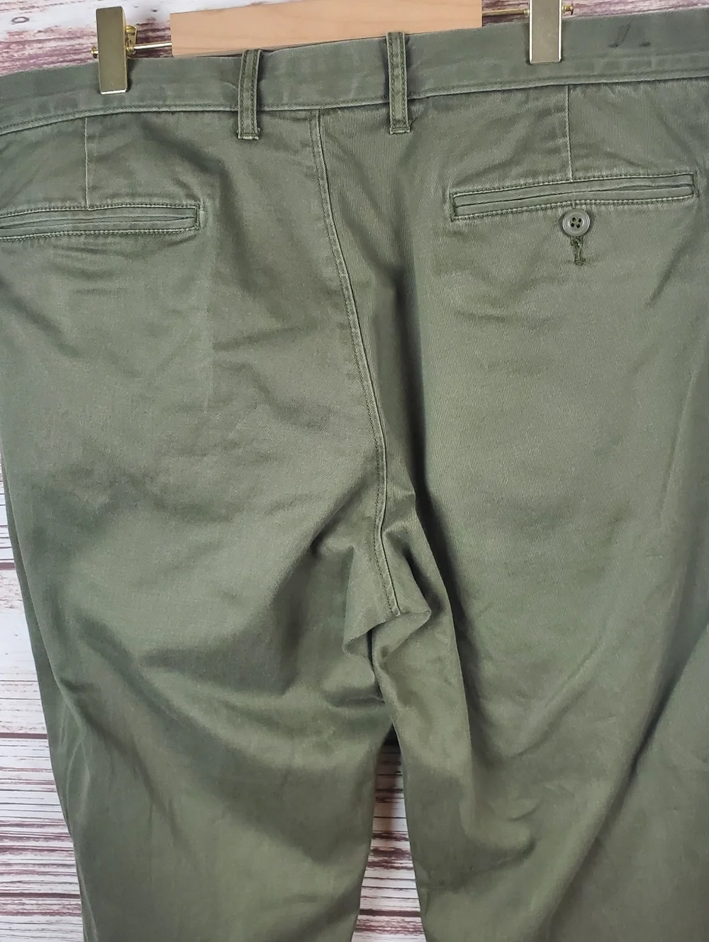 J.Crew Stretch Mens 34x34 770 Green Khaki Chino Pants